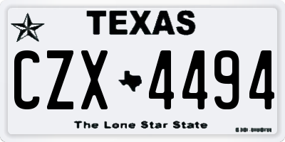 TX license plate CZX4494