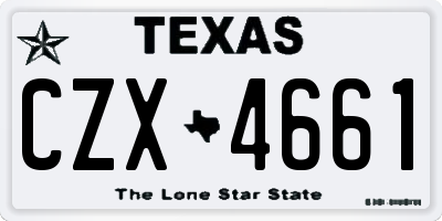 TX license plate CZX4661