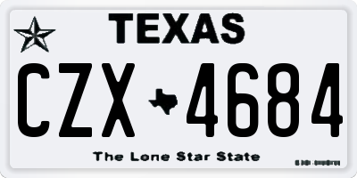 TX license plate CZX4684