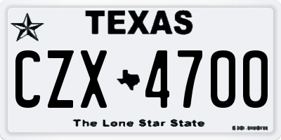 TX license plate CZX4700