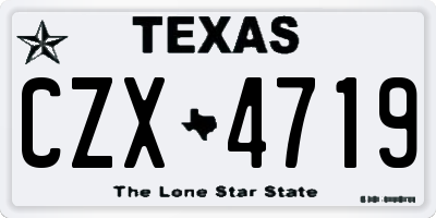 TX license plate CZX4719