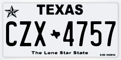 TX license plate CZX4757