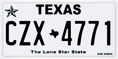 TX license plate CZX4771
