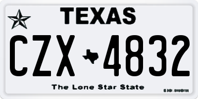 TX license plate CZX4832