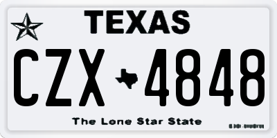 TX license plate CZX4848