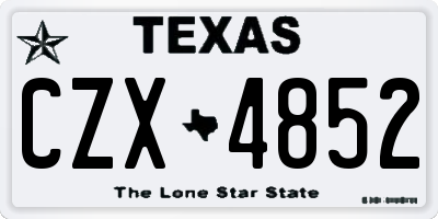 TX license plate CZX4852