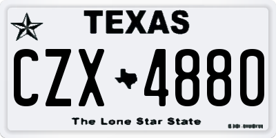 TX license plate CZX4880