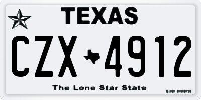 TX license plate CZX4912