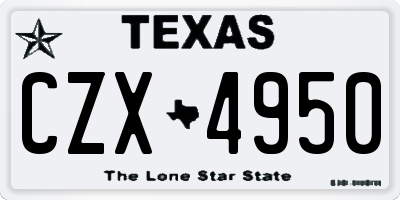 TX license plate CZX4950