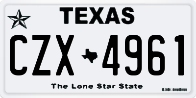 TX license plate CZX4961