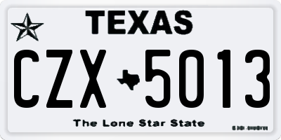 TX license plate CZX5013