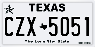 TX license plate CZX5051