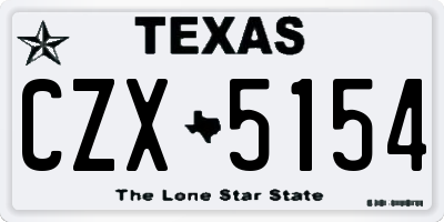 TX license plate CZX5154