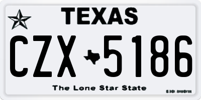 TX license plate CZX5186