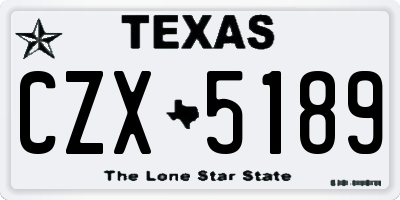 TX license plate CZX5189