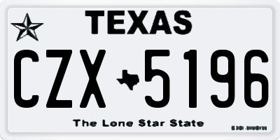 TX license plate CZX5196