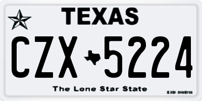 TX license plate CZX5224