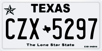 TX license plate CZX5297