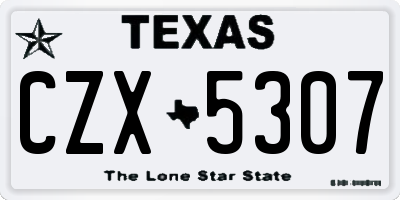 TX license plate CZX5307