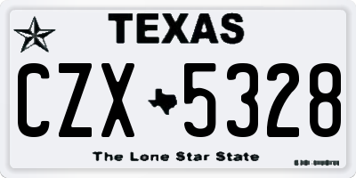 TX license plate CZX5328