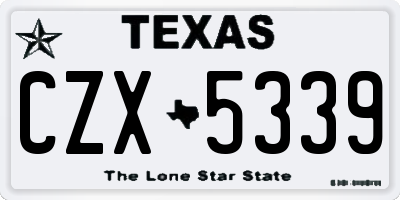TX license plate CZX5339