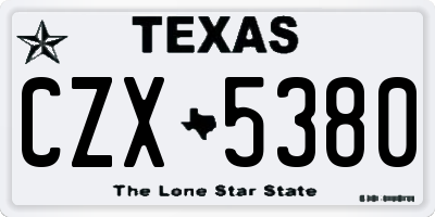 TX license plate CZX5380