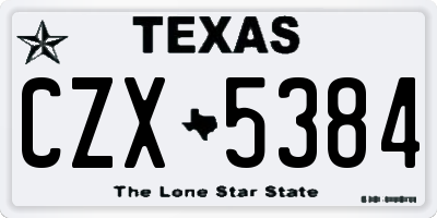 TX license plate CZX5384