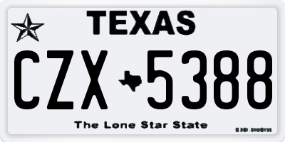 TX license plate CZX5388