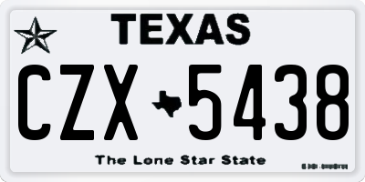 TX license plate CZX5438