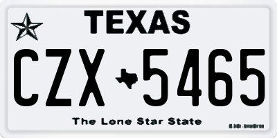 TX license plate CZX5465