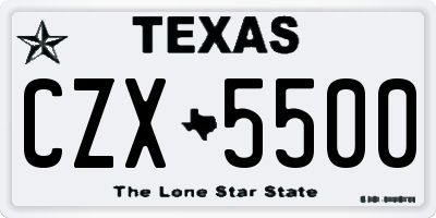 TX license plate CZX5500