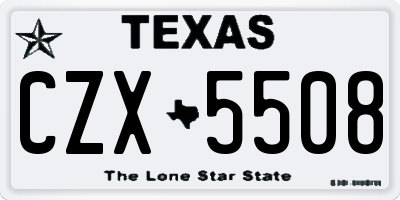 TX license plate CZX5508