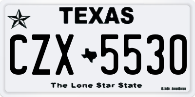 TX license plate CZX5530