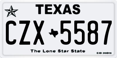 TX license plate CZX5587