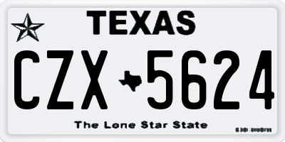 TX license plate CZX5624