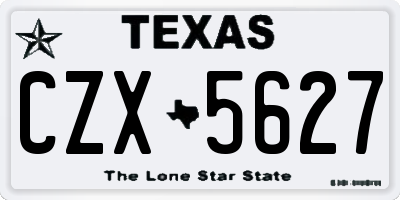 TX license plate CZX5627