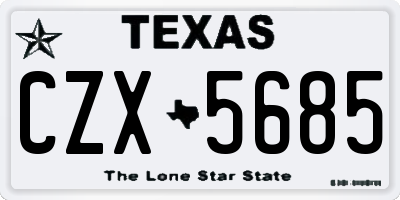 TX license plate CZX5685