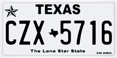 TX license plate CZX5716