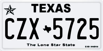 TX license plate CZX5725