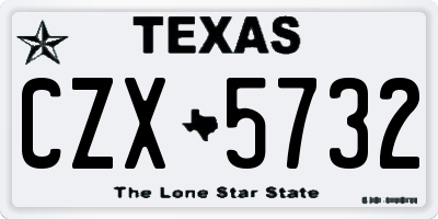 TX license plate CZX5732
