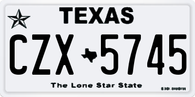 TX license plate CZX5745