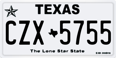 TX license plate CZX5755