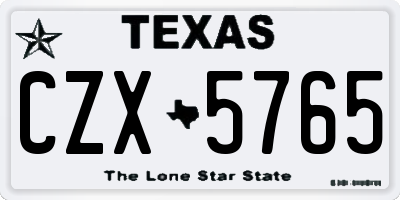TX license plate CZX5765