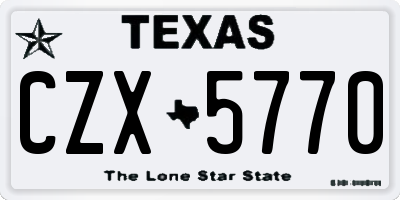 TX license plate CZX5770