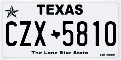 TX license plate CZX5810