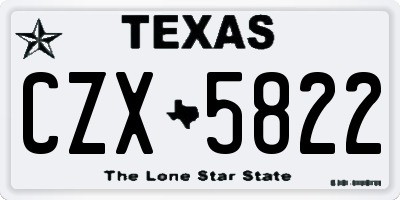 TX license plate CZX5822