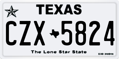 TX license plate CZX5824