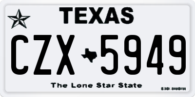 TX license plate CZX5949