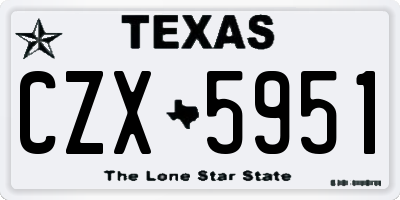 TX license plate CZX5951