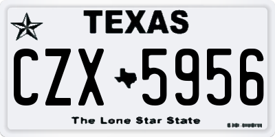 TX license plate CZX5956
